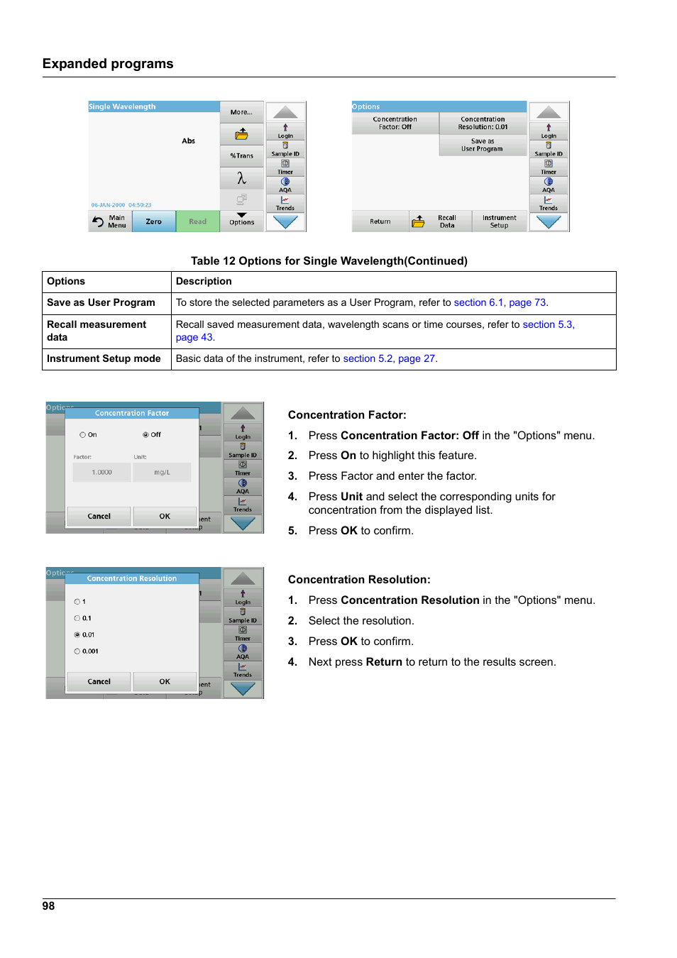 Expanded programs | Hach-Lange DR 3900 User Manual User Manual | Page 98 / 150