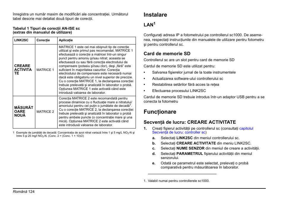 Instalare, Funcţionare | Hach-Lange LINK2SC User Manual | Page 124 / 163