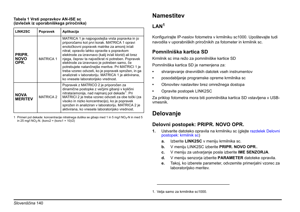 Namestitev, Delovanje | Hach-Lange LINK2SC User Manual | Page 140 / 163