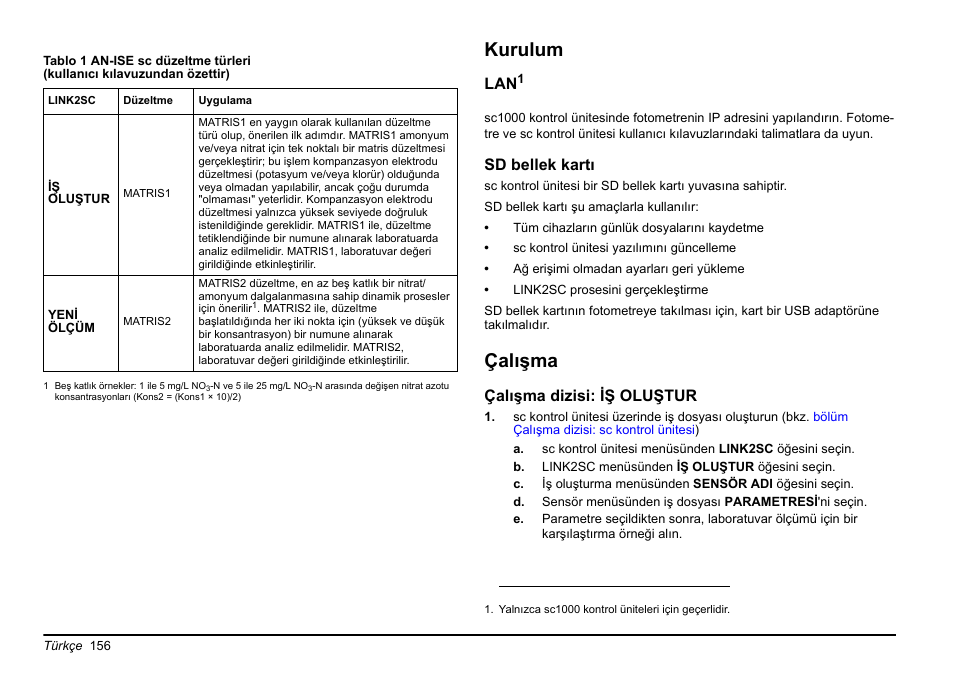 Kurulum, Çalışma | Hach-Lange LINK2SC User Manual | Page 156 / 163