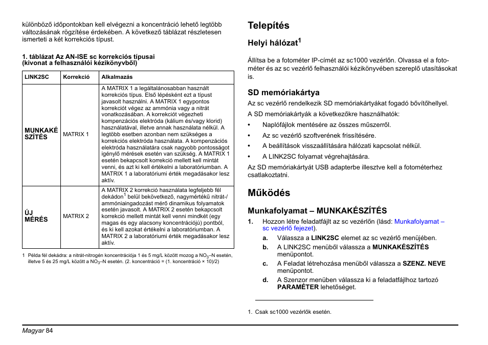 Telepítés, Működés | Hach-Lange LINK2SC User Manual | Page 84 / 163