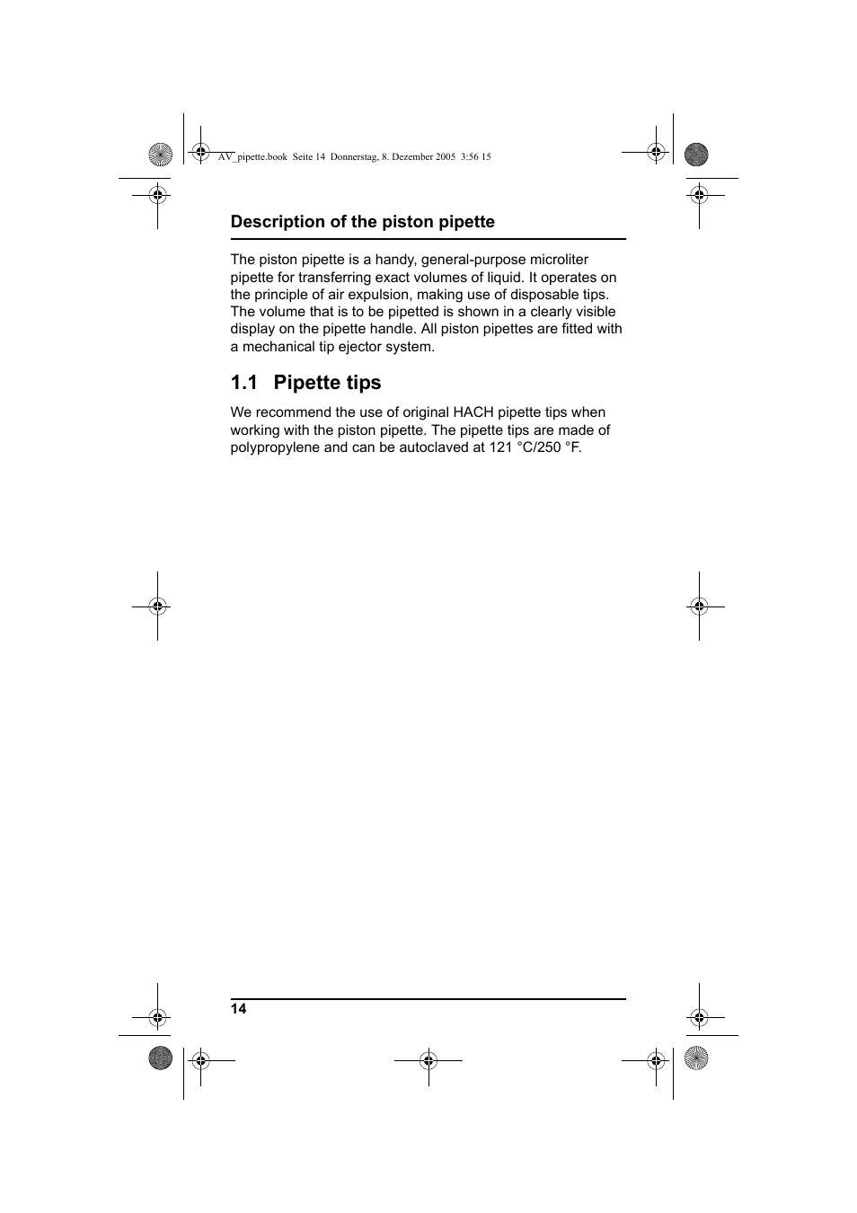 1 pipette tips | Hach-Lange Piston pipette User Manual | Page 16 / 96