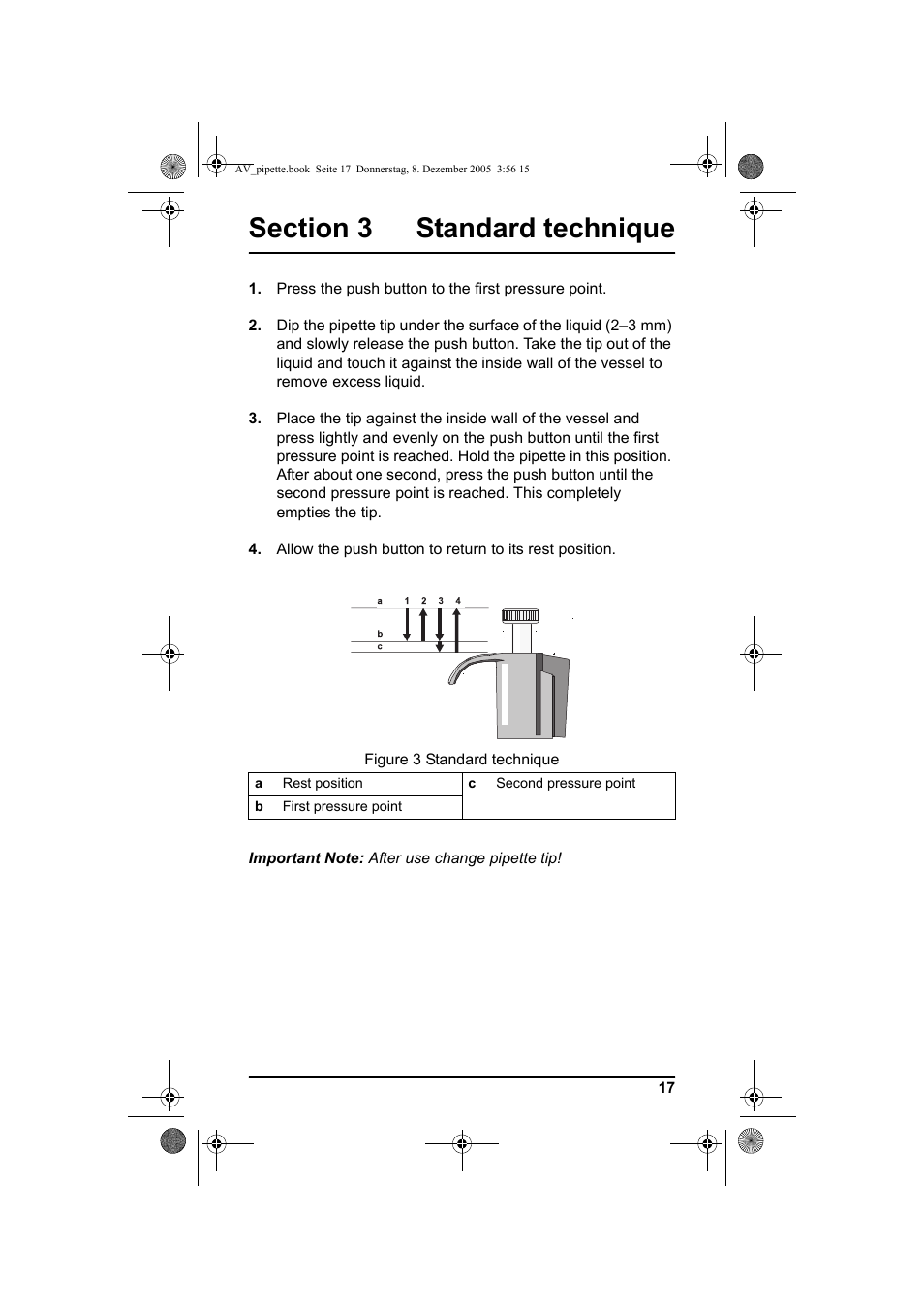 Section 3 standard technique | Hach-Lange Piston pipette User Manual | Page 19 / 96