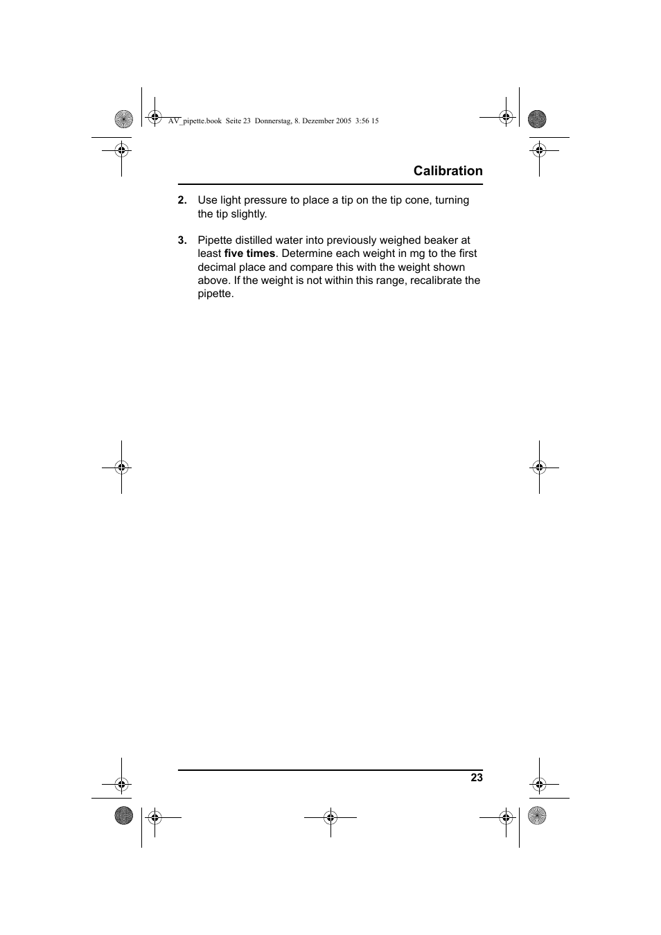 Calibration | Hach-Lange Piston pipette User Manual | Page 25 / 96