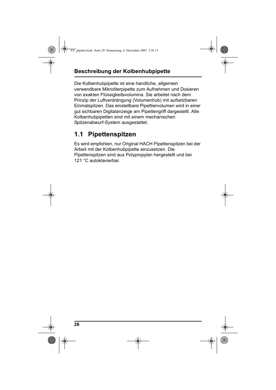 1 pipettenspitzen | Hach-Lange Piston pipette User Manual | Page 30 / 96