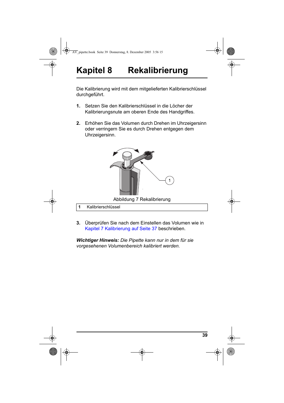 Kapitel 8 rekalibrierung | Hach-Lange Piston pipette User Manual | Page 41 / 96