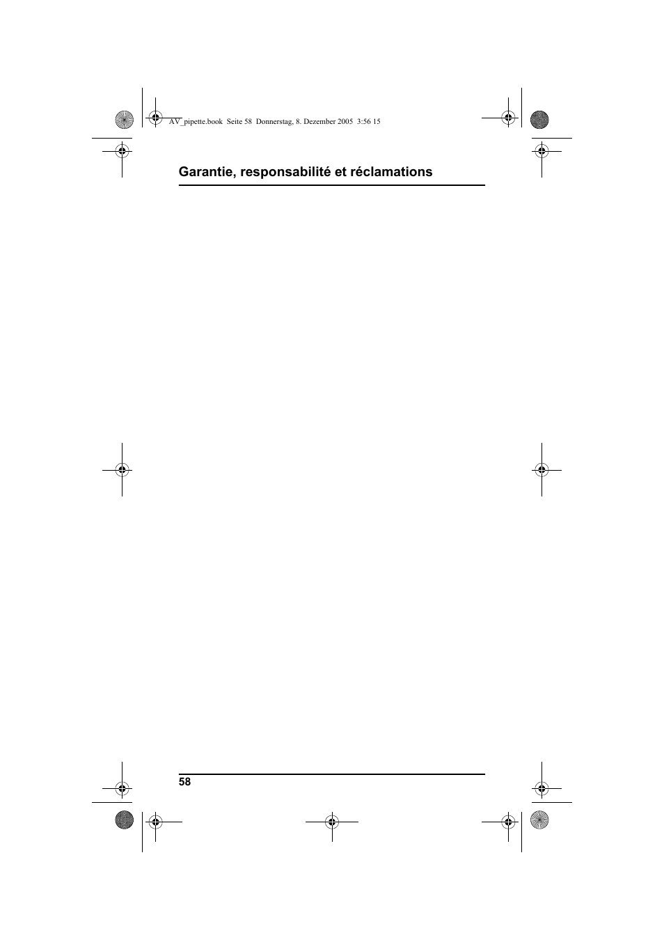 Garantie, responsabilité et réclamations | Hach-Lange Piston pipette User Manual | Page 60 / 96