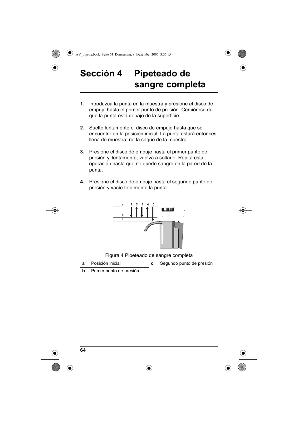 Sección 4 pipeteado de sangre completa | Hach-Lange Piston pipette User Manual | Page 66 / 96
