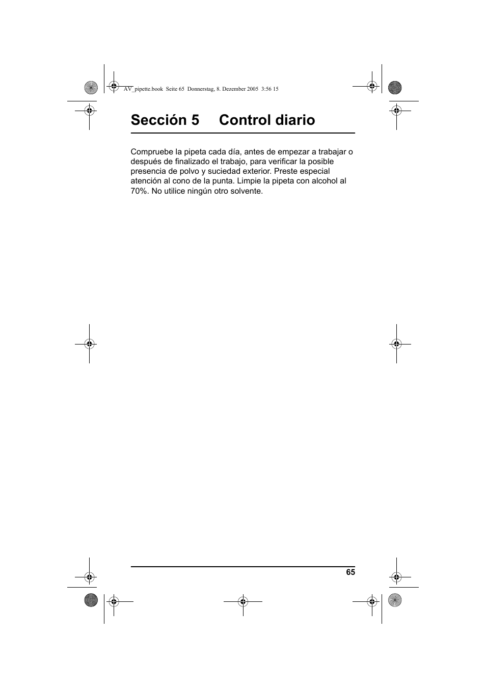 Sección 5 control diario | Hach-Lange Piston pipette User Manual | Page 67 / 96