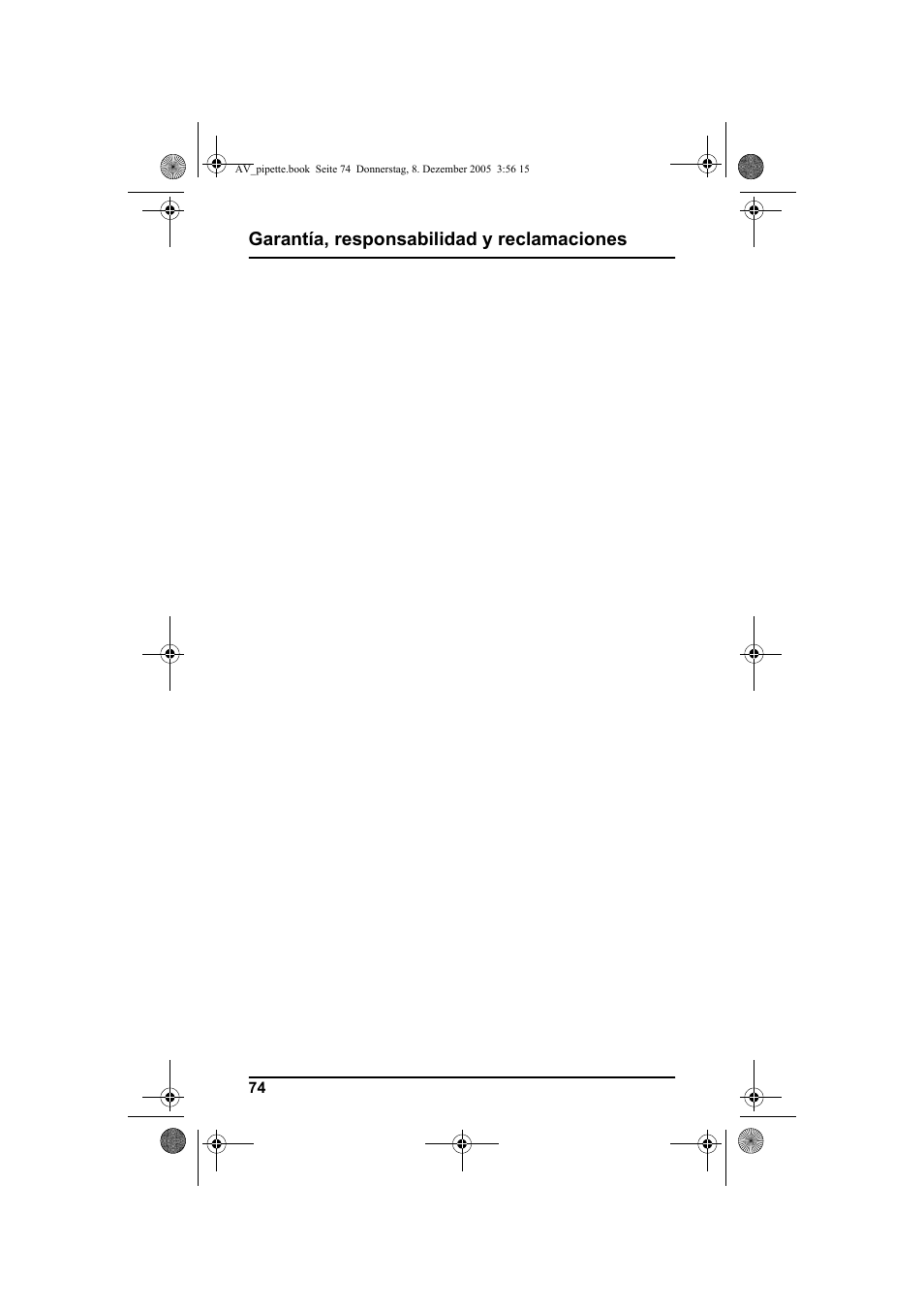 Garantía, responsabilidad y reclamaciones | Hach-Lange Piston pipette User Manual | Page 76 / 96