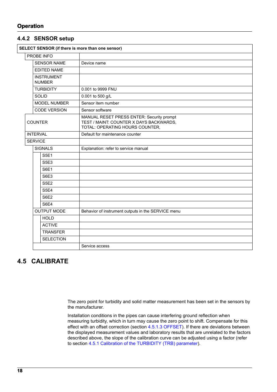 5 calibrate, Operation, 2 sensor setup | Hach-Lange TSS EX1 sc User Manual | Page 18 / 36