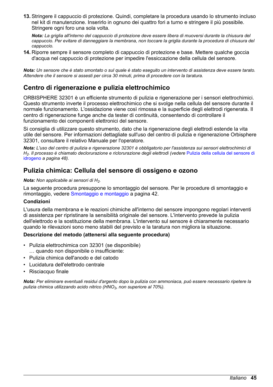 Centro di rigenerazione e pulizia elettrochimico | Hach-Lange ORBISPHERE 31xxx Basic User Manual User Manual | Page 45 / 102