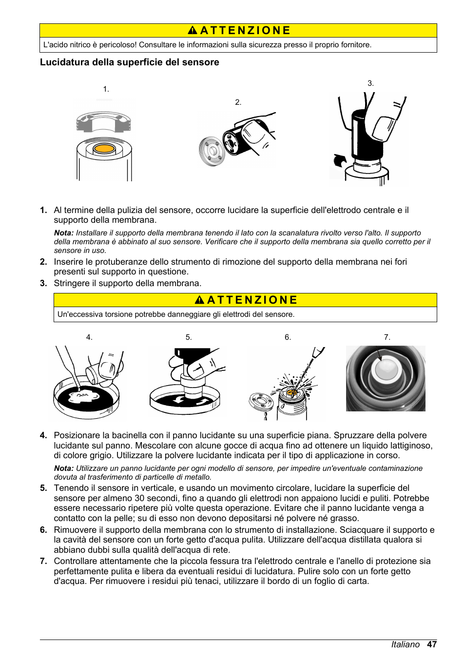 Lucidatura della superficie del sensore | Hach-Lange ORBISPHERE 31xxx Basic User Manual User Manual | Page 47 / 102