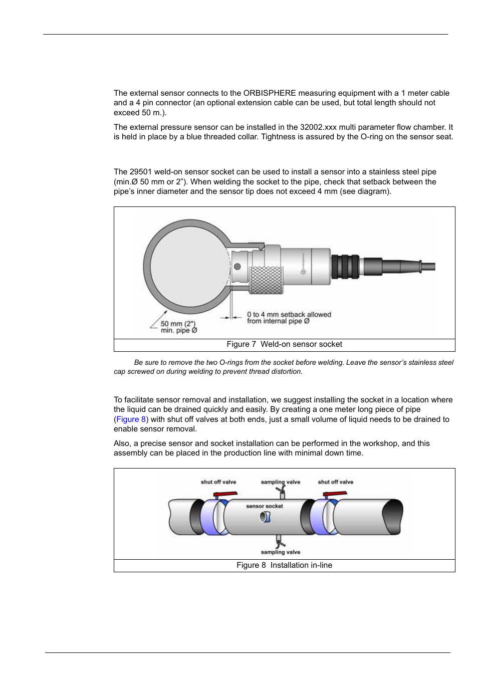 2 weld-on stainless steel socket, Installation | Hach-Lange ORBISPHERE 31xxx Installation and Maintenance User Manual | Page 23 / 46