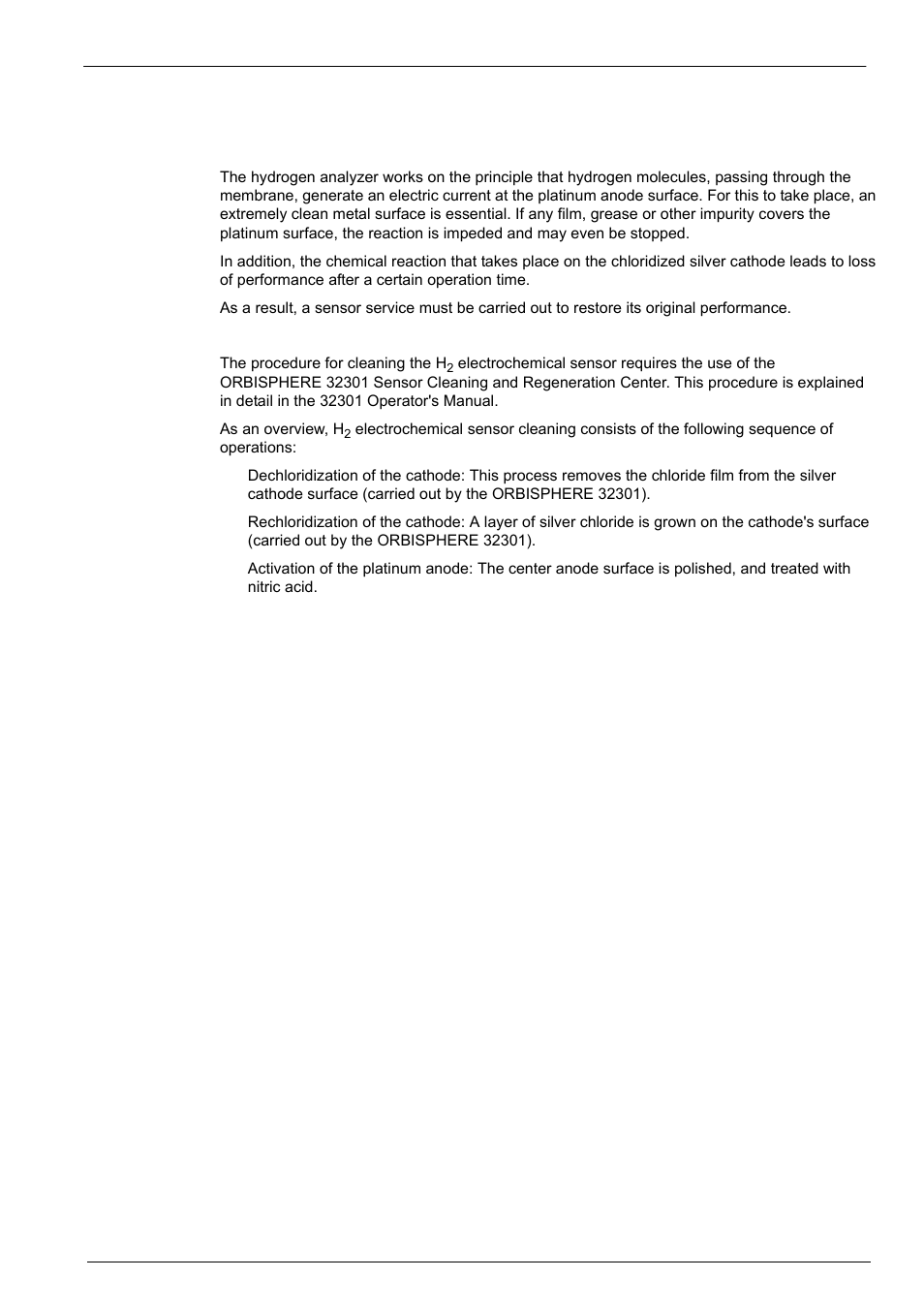 4 hydrogen sensor cell cleaning, Maintenance | Hach-Lange ORBISPHERE 31xxx Installation and Maintenance User Manual | Page 35 / 46
