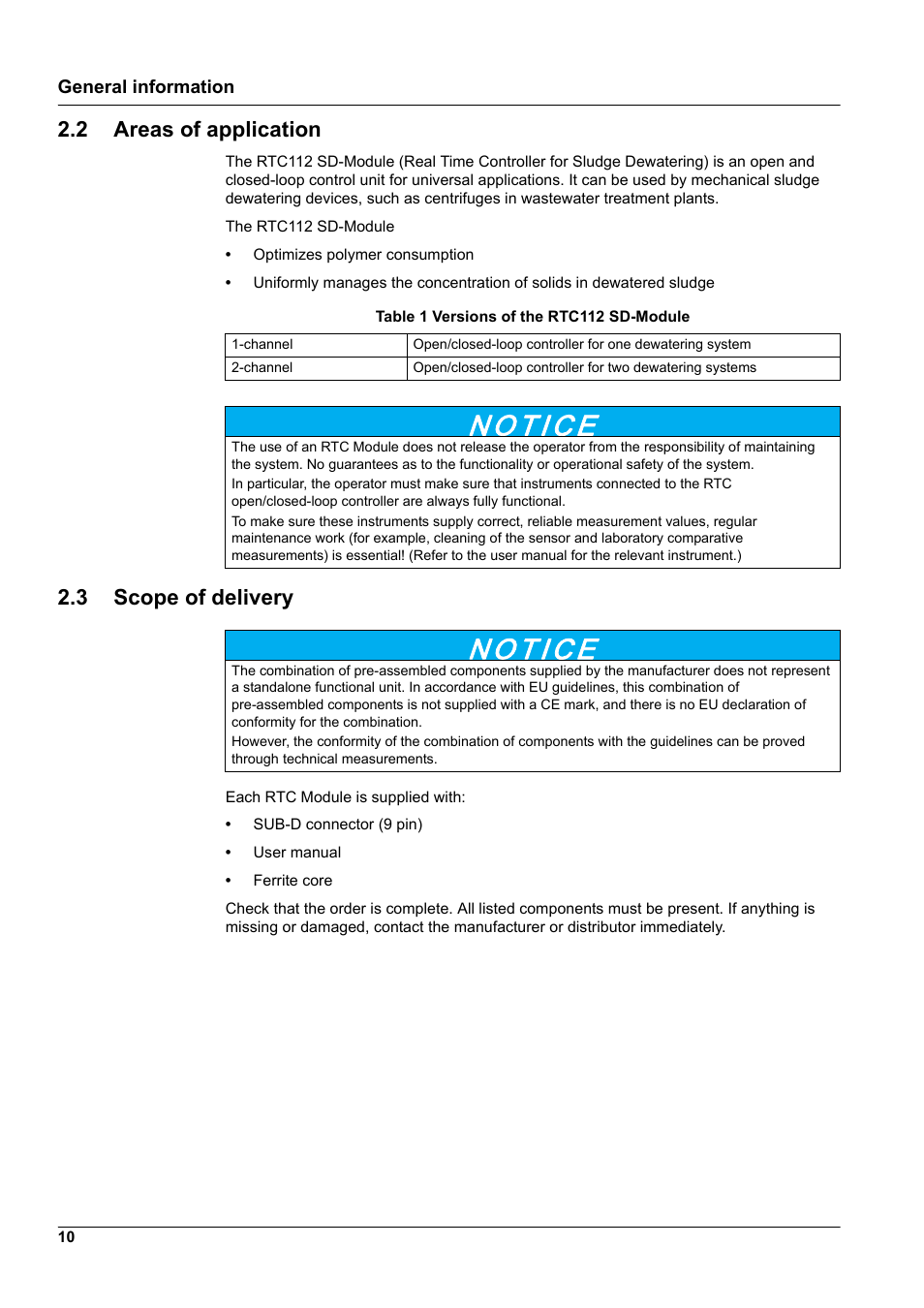 2 areas of application, 3 scope of delivery, 2 areas of application 2.3 scope of delivery | Hach-Lange RTC112 SD-Module User Manual | Page 10 / 52
