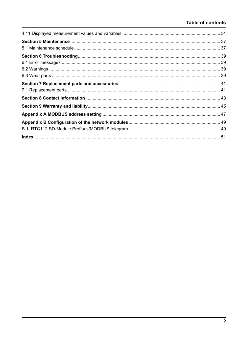 Hach-Lange RTC112 SD-Module User Manual | Page 5 / 52