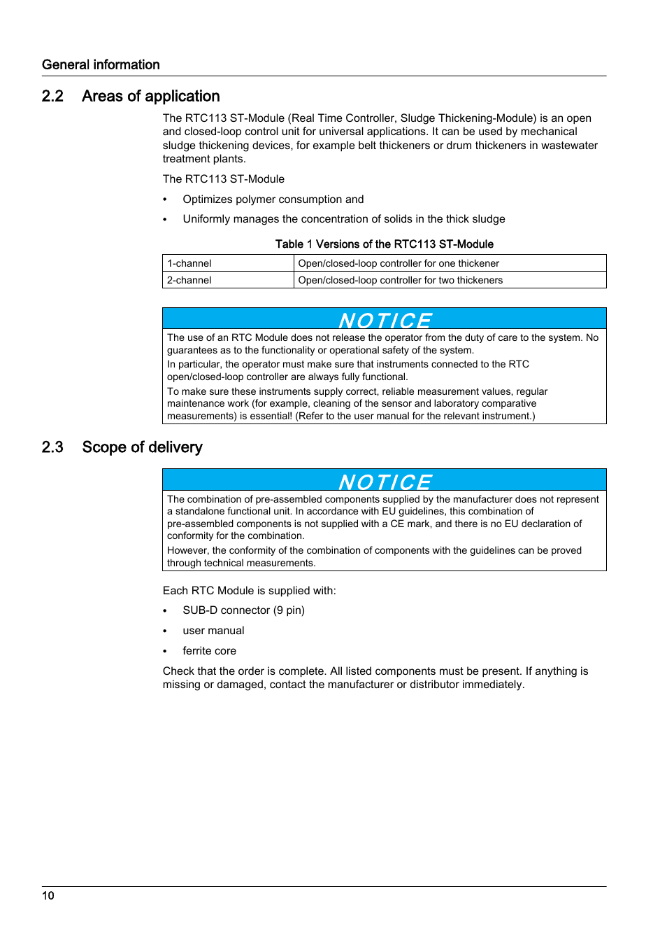 2 areas of application, 3 scope of delivery | Hach-Lange RTC113 ST-Module User Manual | Page 10 / 50