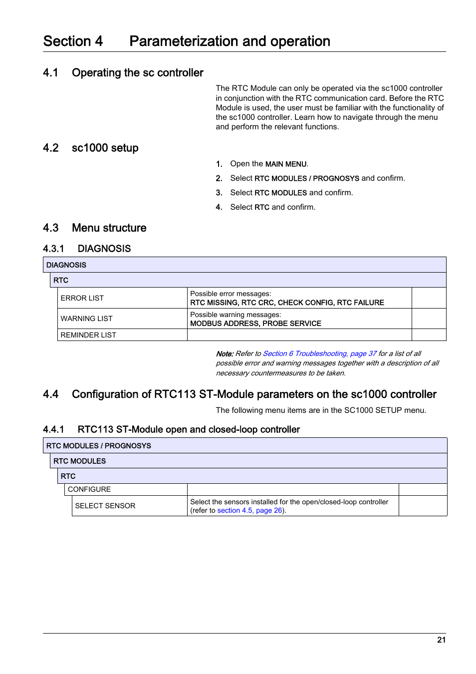1 operating the sc controller, 3 menu structure | Hach-Lange RTC113 ST-Module User Manual | Page 21 / 50