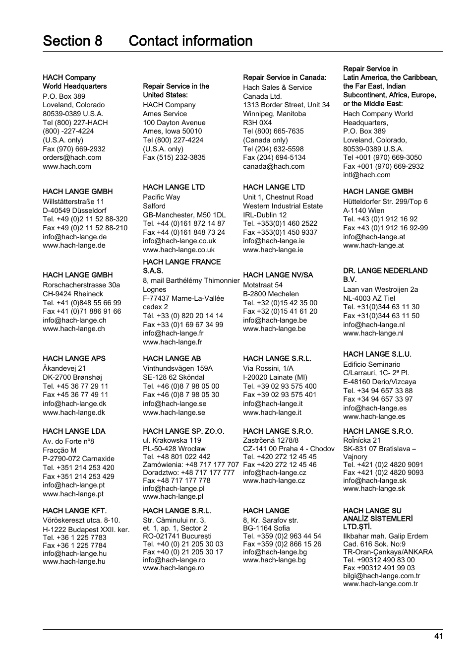 Hach-Lange RTC113 ST-Module User Manual | Page 41 / 50