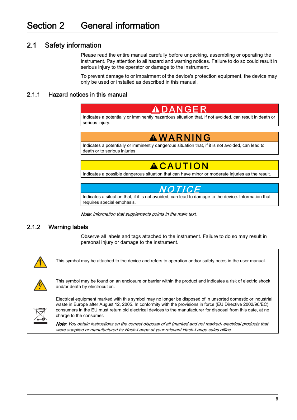 1 safety information | Hach-Lange RTC113 ST-Module User Manual | Page 9 / 50