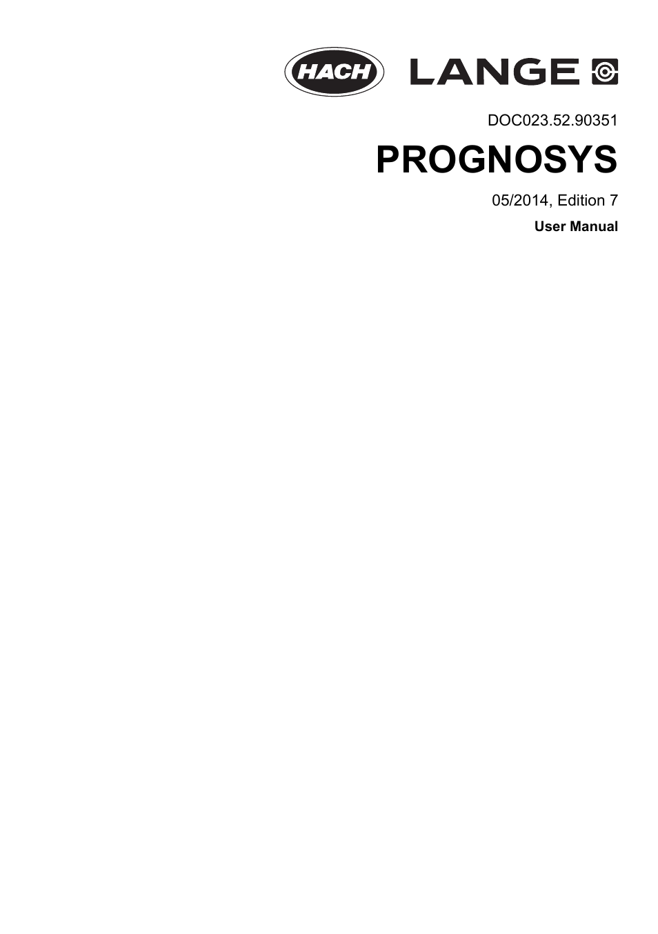 Hach-Lange PROGNOSYS User Manual | 26 pages