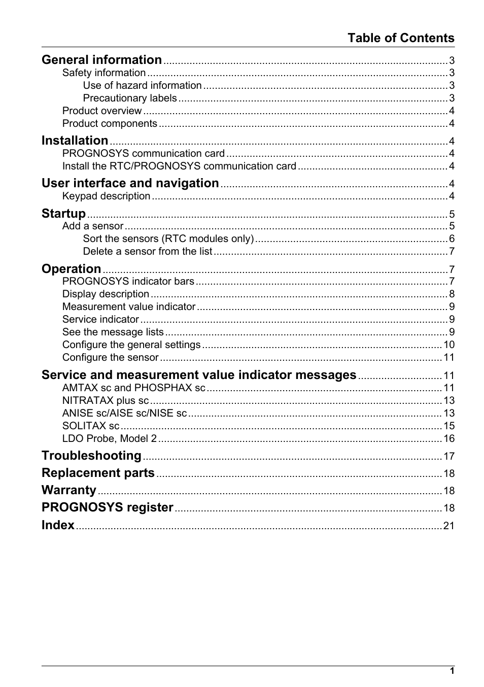 Hach-Lange PROGNOSYS User Manual | Page 3 / 26