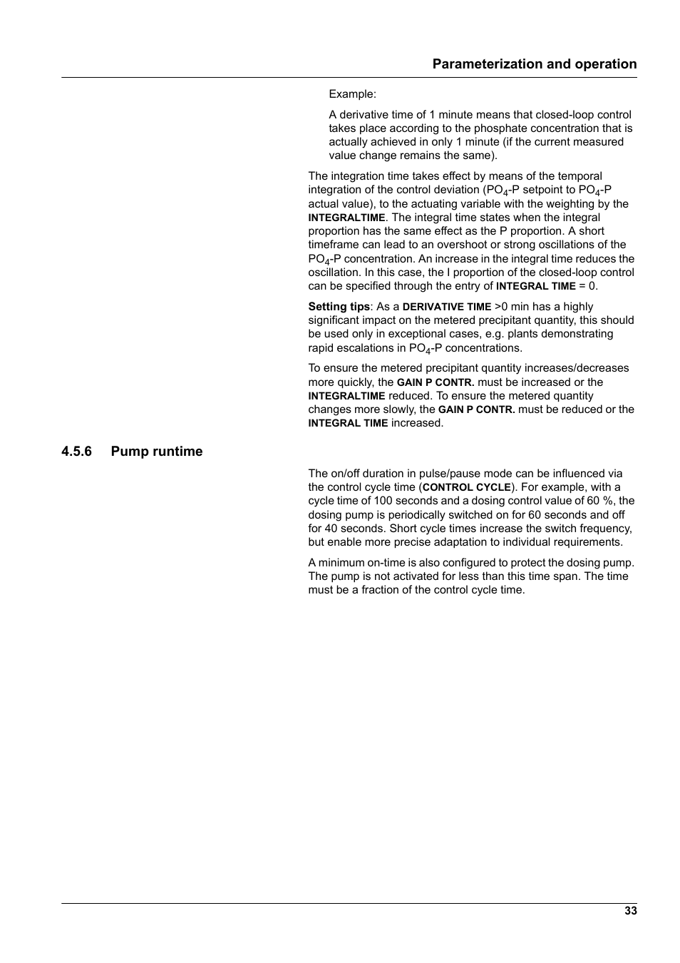 6 pump runtime, Refer to, F-time (see | Parameterization and operation | Hach-Lange WTOS P-RTC User Manual | Page 33 / 48