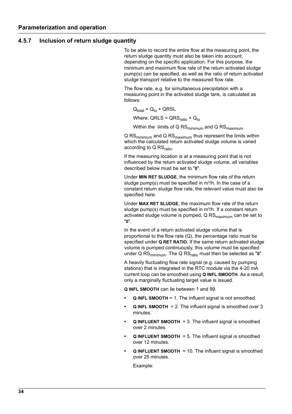 7 inclusion of return sludge quantity, Fer to, M³/h | Hach-Lange WTOS P-RTC User Manual | Page 34 / 48