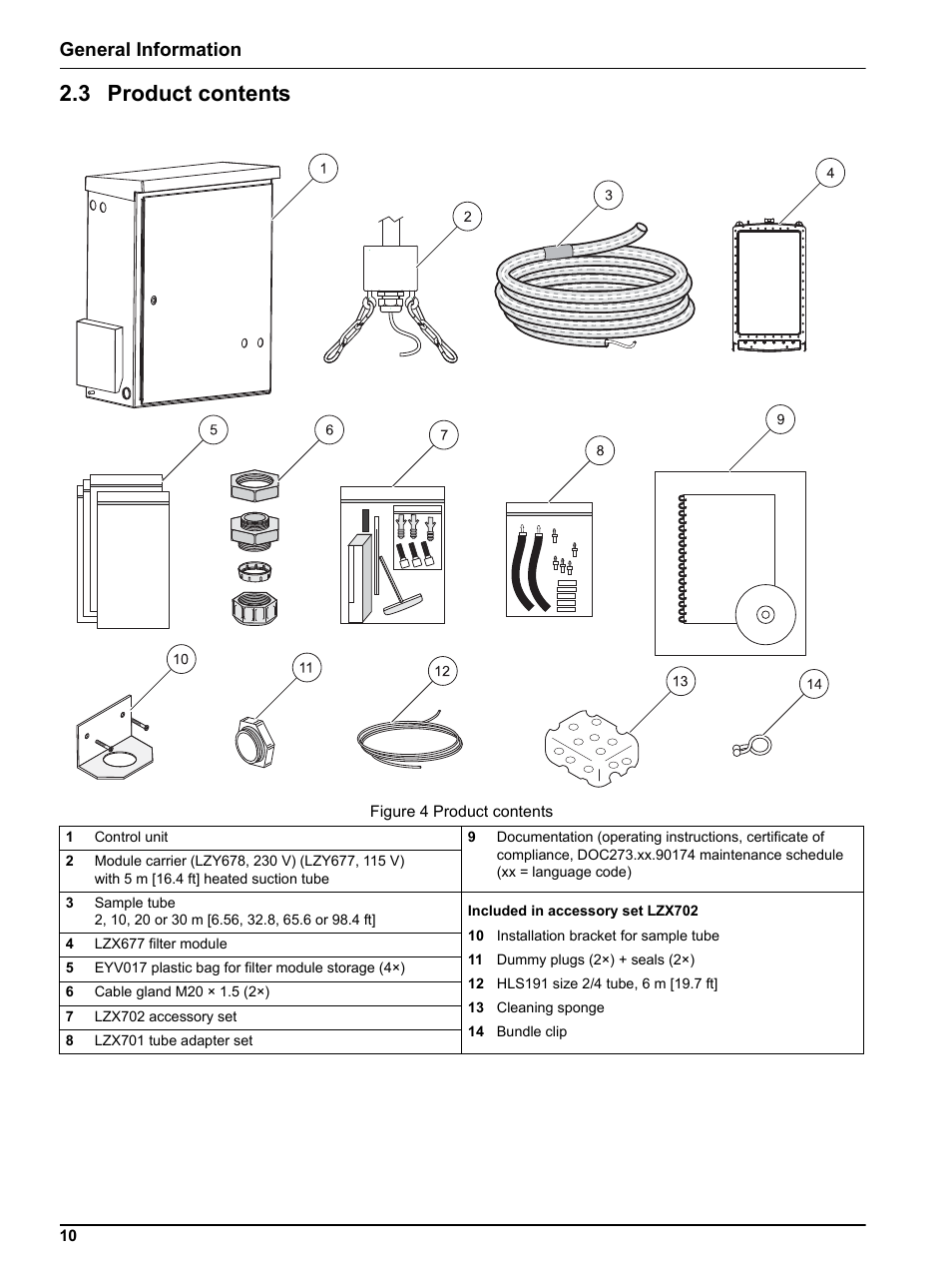 3 product contents, General information | Hach-Lange FILTRAX eco User Manual | Page 10 / 54