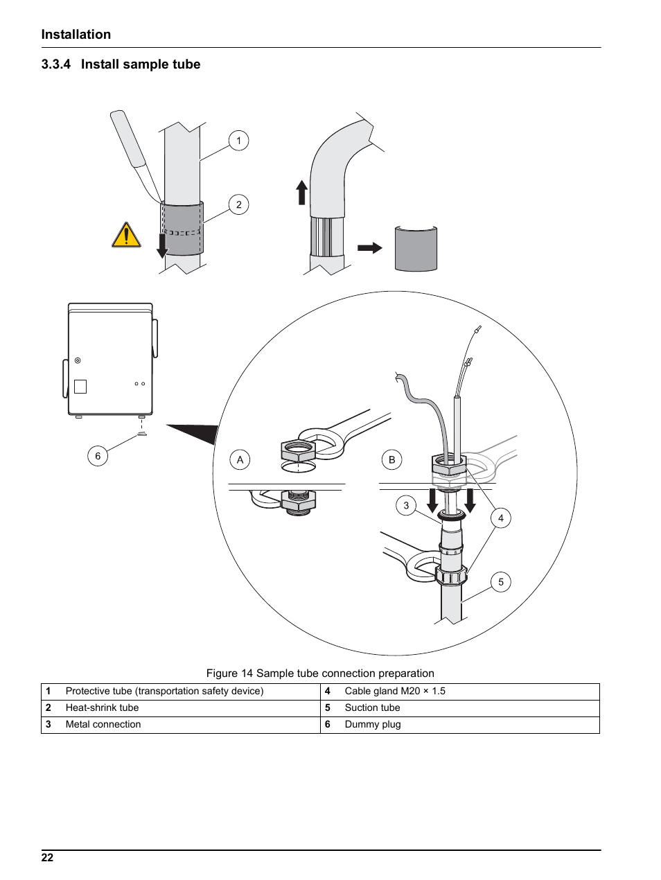 4 install sample tube, Installation 3.3.4 install sample tube | Hach-Lange FILTRAX eco User Manual | Page 22 / 54