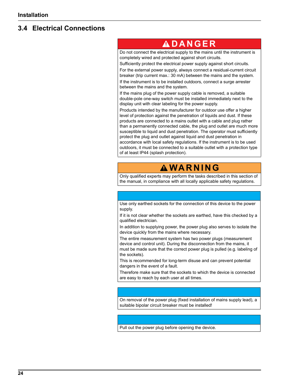 4 electrical connections | Hach-Lange FILTRAX eco User Manual | Page 24 / 54