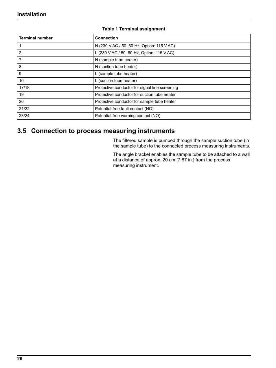 5 connection to process measuring instruments, Installation | Hach-Lange FILTRAX eco User Manual | Page 26 / 54