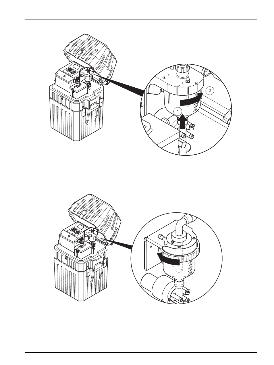 2 glass dosing vessel, Installation | Hach-Lange BUHLER 1027, 1029, 2000 Portable Sampler User Manual | Page 23 / 56