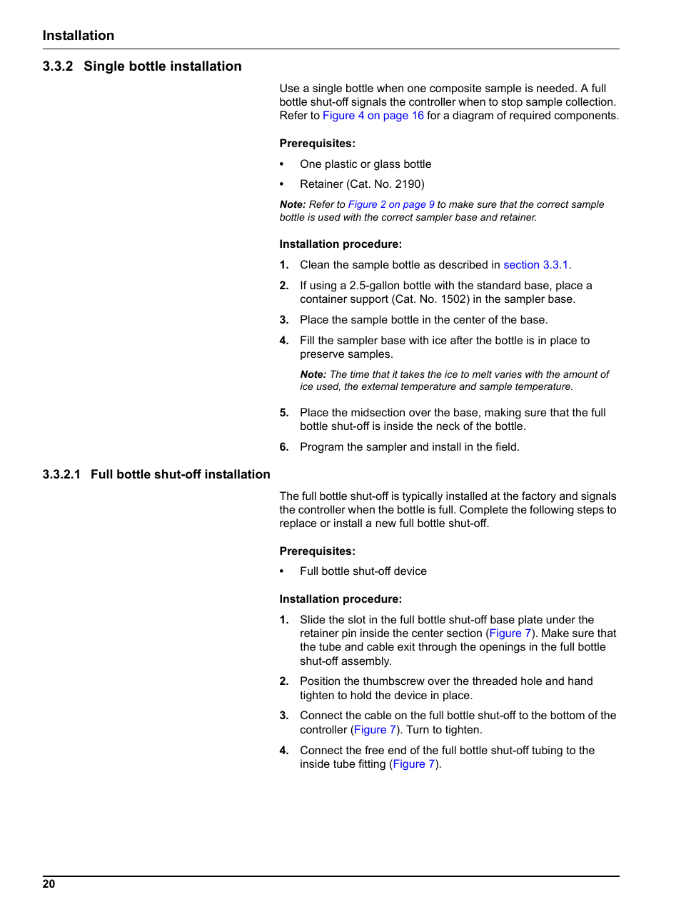 2 single bottle installation, 1 full bottle shut-off installation, Device | Installation 3.3.2 single bottle installation | Hach-Lange Sigma SD900 Portable User Manual | Page 22 / 82