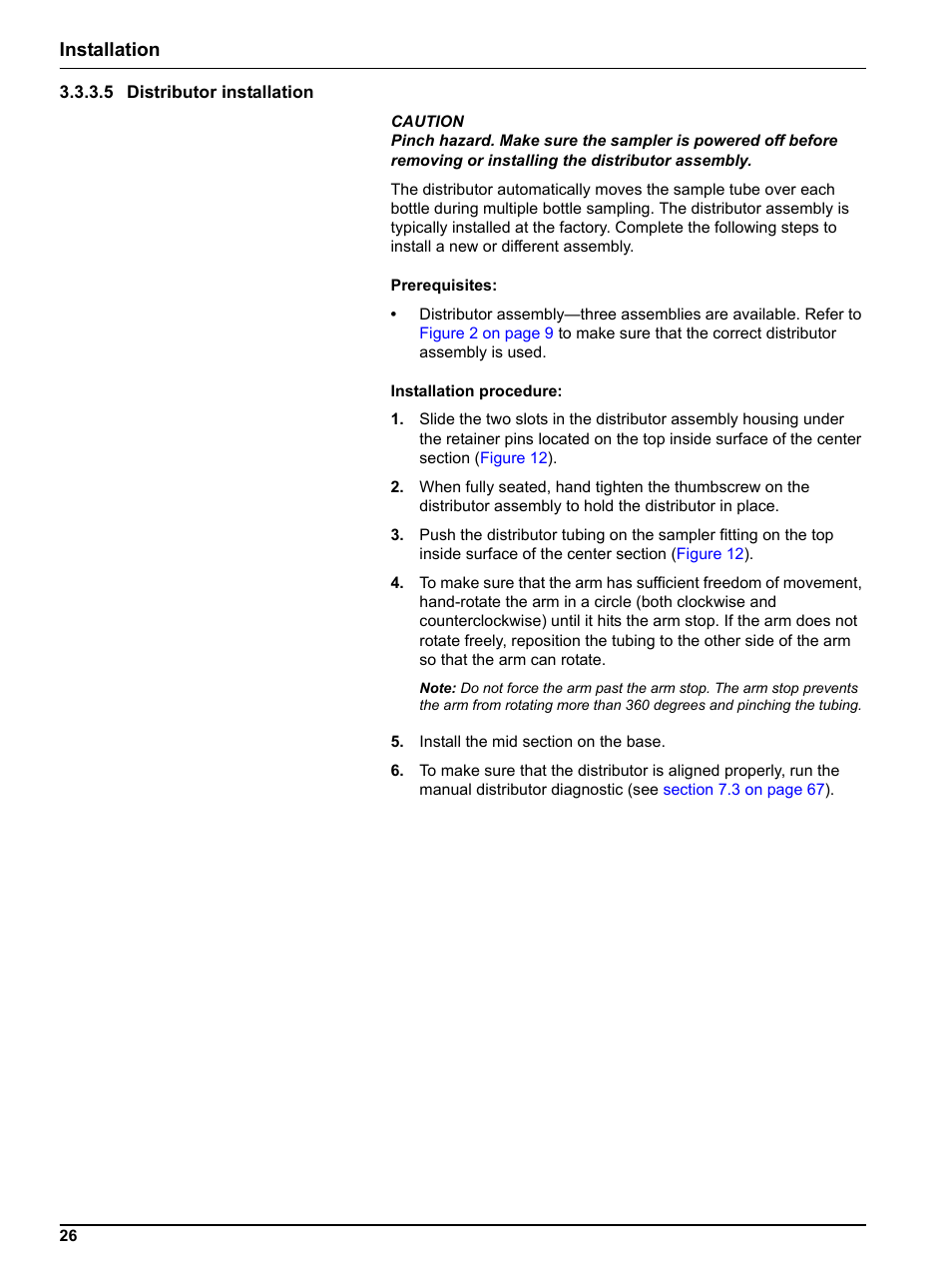 5 distributor installation, Installation | Hach-Lange Sigma SD900 Portable User Manual | Page 28 / 82