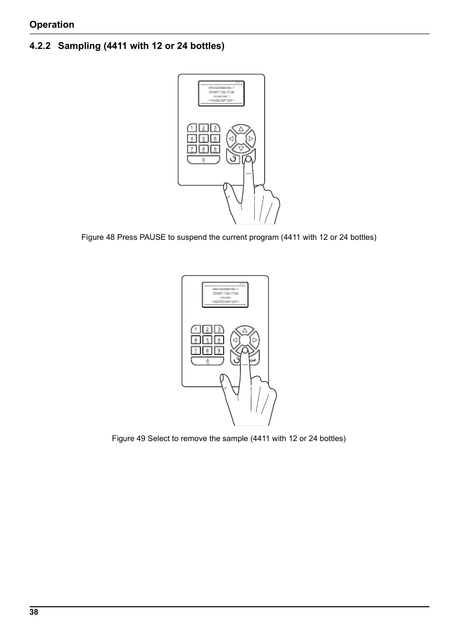 2 sampling (4411 with 12 or 24 bottles) | Hach-Lange BUHLER 3010 4010 6010 Short Manual User Manual | Page 38 / 62