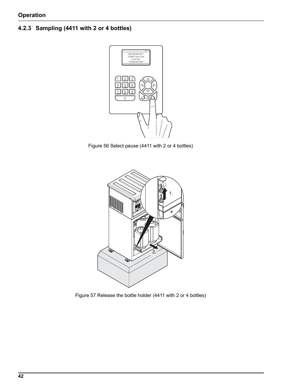 3 sampling (4411 with 2 or 4 bottles) | Hach-Lange BUHLER 3010 4010 6010 Short Manual User Manual | Page 42 / 62