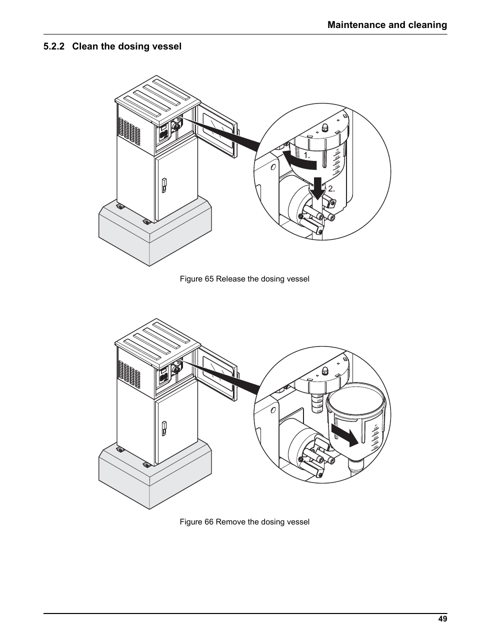 2 clean the dosing vessel | Hach-Lange BUHLER 3010 4010 6010 Short Manual User Manual | Page 49 / 62