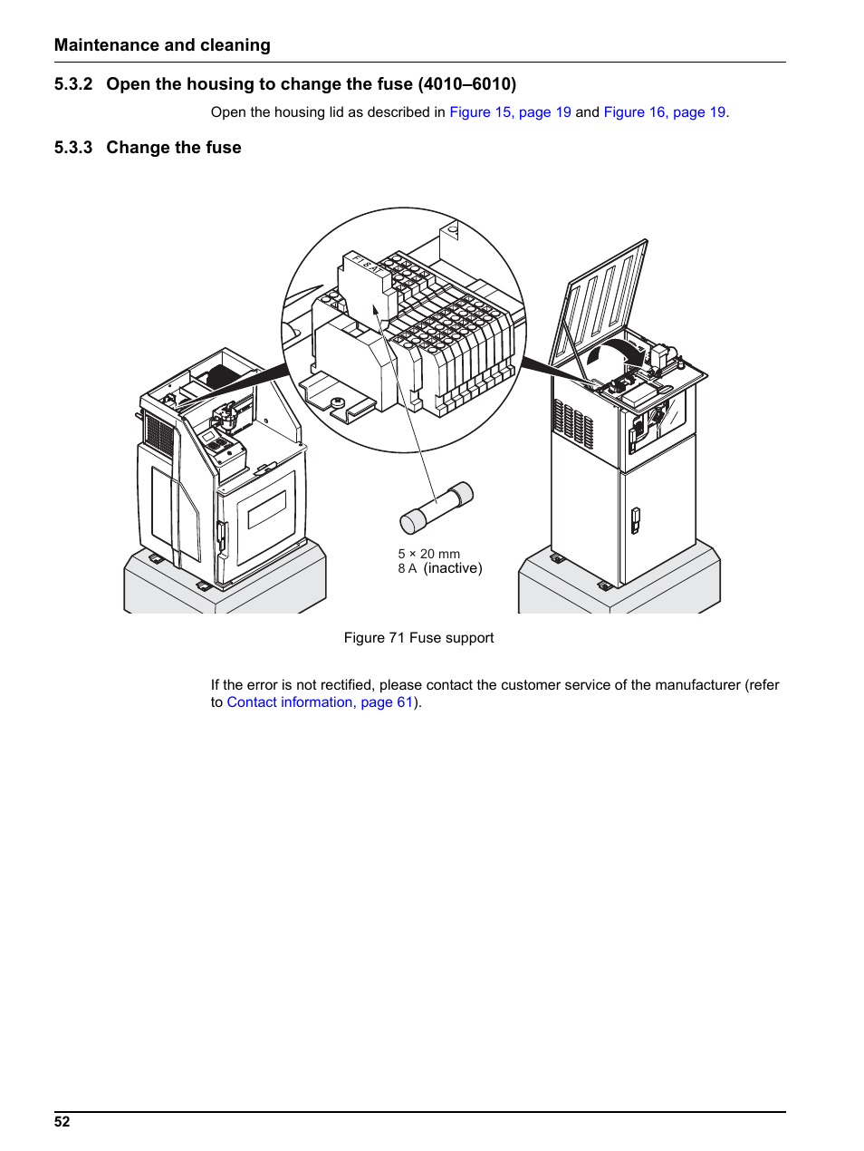 2 open the housing to change the fuse (4010-6010), 3 change the fuse | Hach-Lange BUHLER 3010 4010 6010 Short Manual User Manual | Page 52 / 62