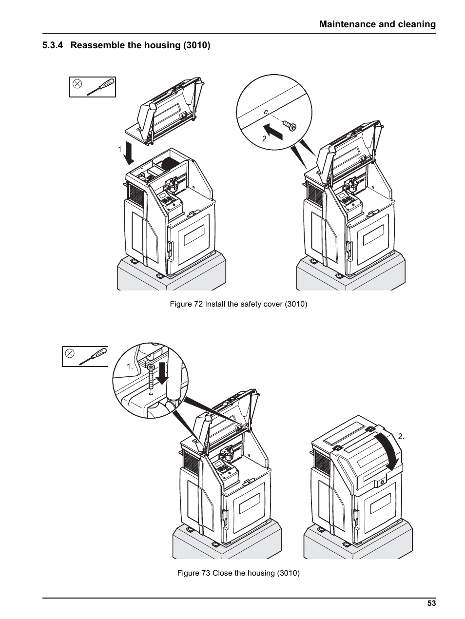 4 reassemble the housing (3010) | Hach-Lange BUHLER 3010 4010 6010 Short Manual User Manual | Page 53 / 62