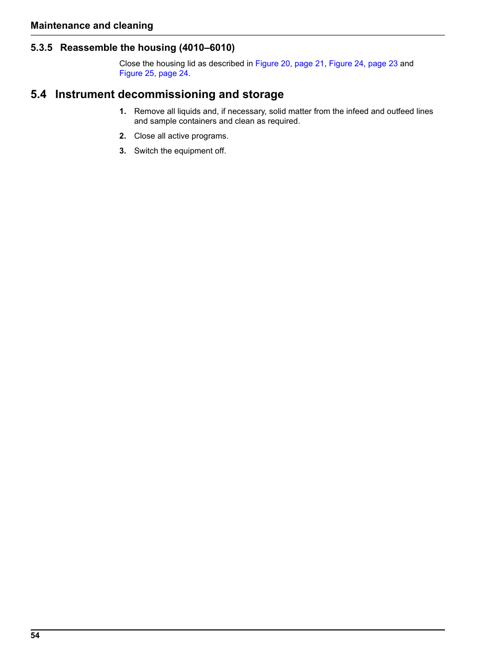 5 reassemble the housing (4010-6010), 4 instrument decommissioning and storage, 5 reassemble the housing (4010–6010) | Hach-Lange BUHLER 3010 4010 6010 Short Manual User Manual | Page 54 / 62
