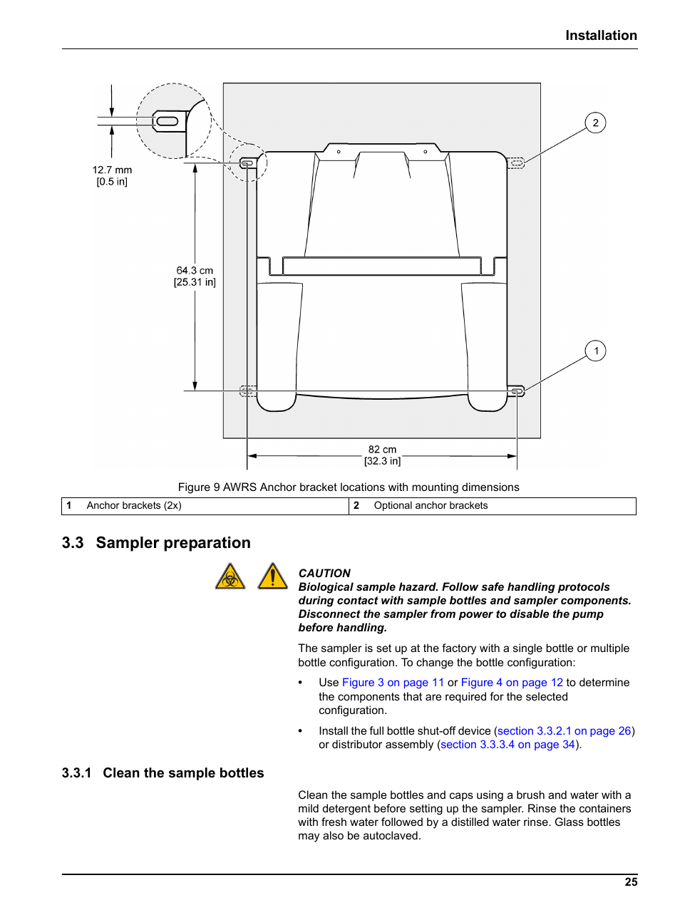 3 sampler preparation, 1 clean the sample bottles, Figure 9 | Installation | Hach-Lange SIGMA SD900 Refrigerated Sampler and All Weather Refrigerated Sampler User Manual User Manual | Page 27 / 114