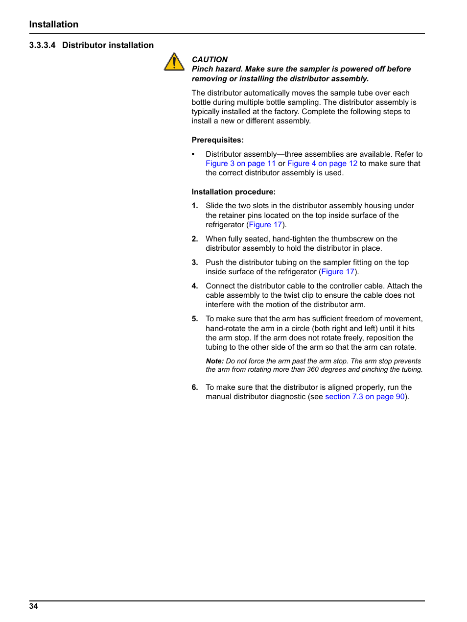 4 distributor installation, Installation | Hach-Lange SIGMA SD900 Refrigerated Sampler and All Weather Refrigerated Sampler User Manual User Manual | Page 36 / 114