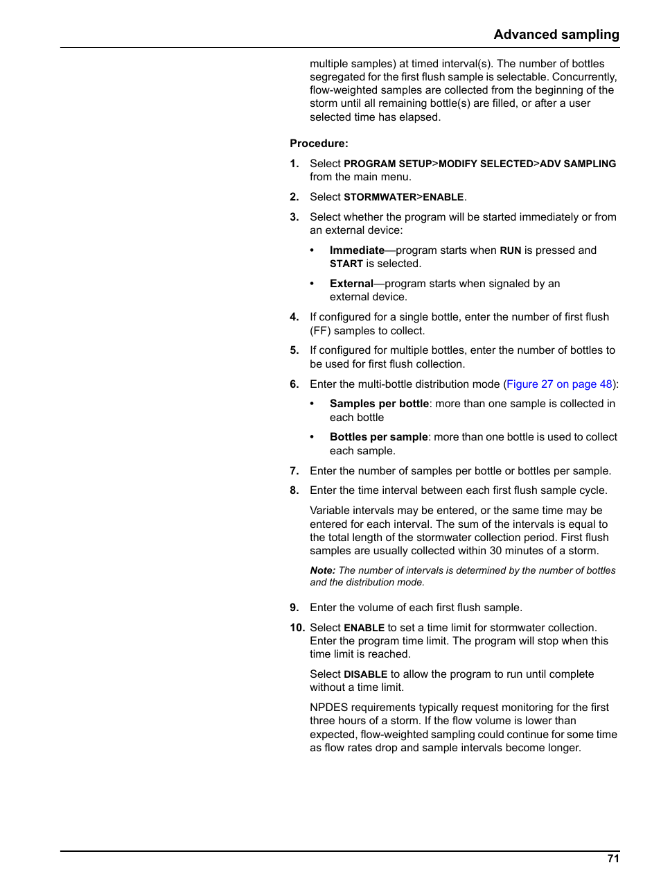 Advanced sampling | Hach-Lange SIGMA SD900 Refrigerated Sampler and All Weather Refrigerated Sampler User Manual User Manual | Page 73 / 114