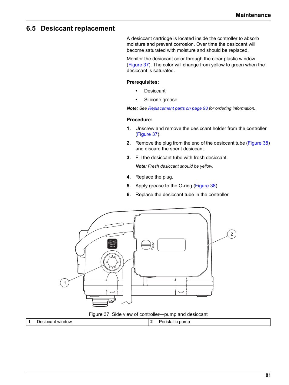 5 desiccant replacement, Maintenance | Hach-Lange SIGMA SD900 Refrigerated Sampler and All Weather Refrigerated Sampler User Manual User Manual | Page 83 / 114