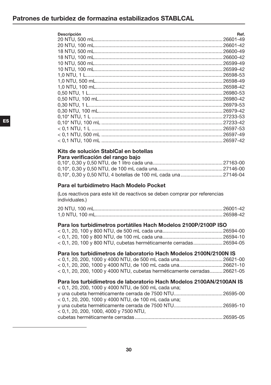 Hach-Lange STABLCAL User Manual | Page 30 / 44