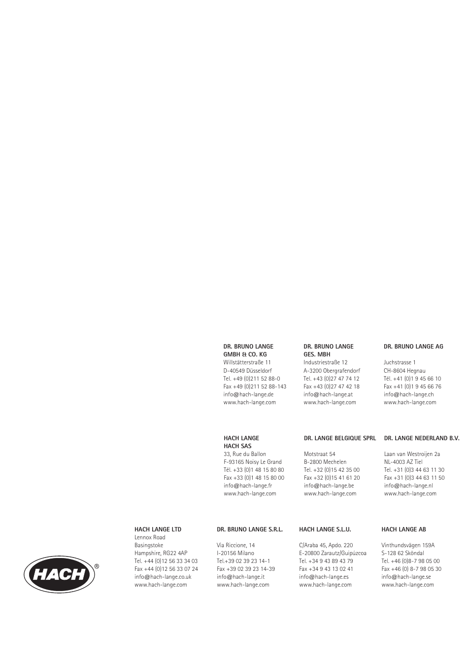 Hach-Lange STABLCAL User Manual | Page 44 / 44