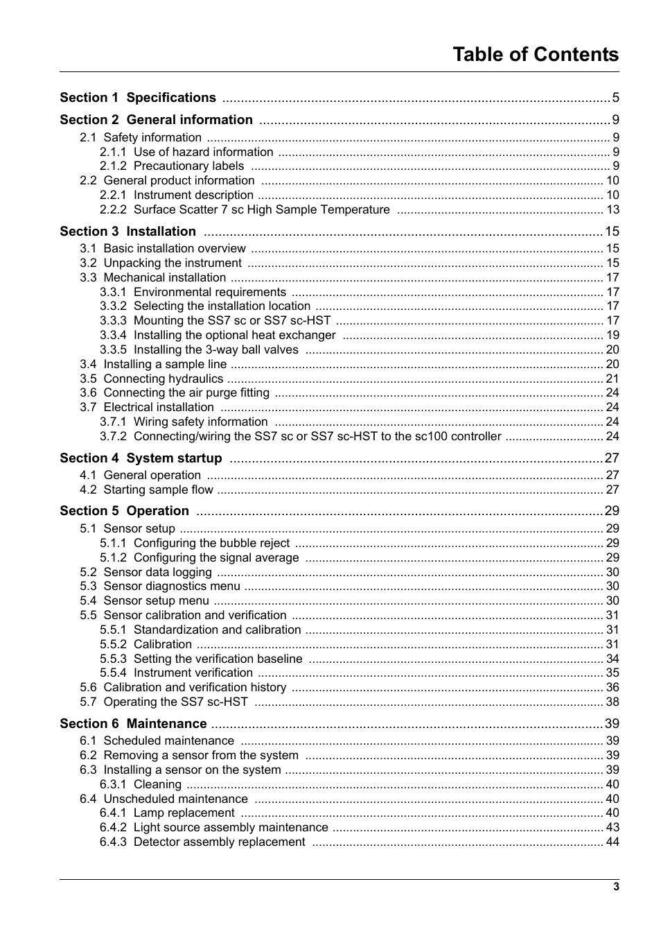 Hach-Lange SURFACE SCATTER 7 sc Turbidimeter User Manual | Page 5 / 64