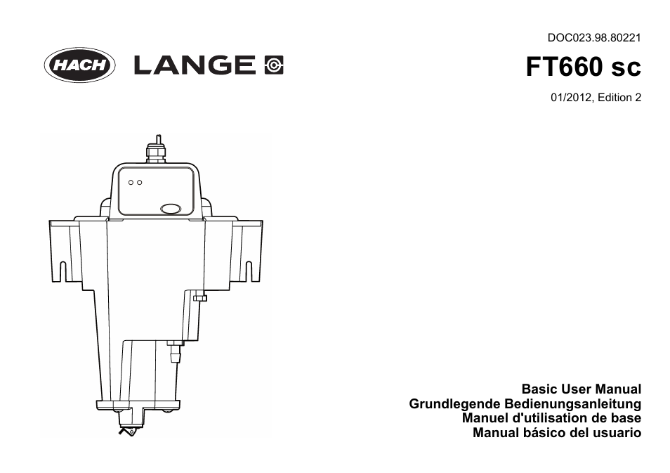 Hach-Lange FILTERTRAK FT 660 sc Basic User Manual User Manual | 90 pages